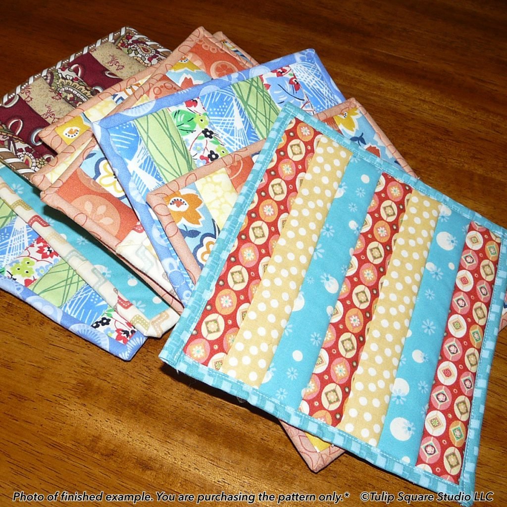 Quilt As You Go Oven Mitts Quilted Kitchen Pattern 506 Tulip Square