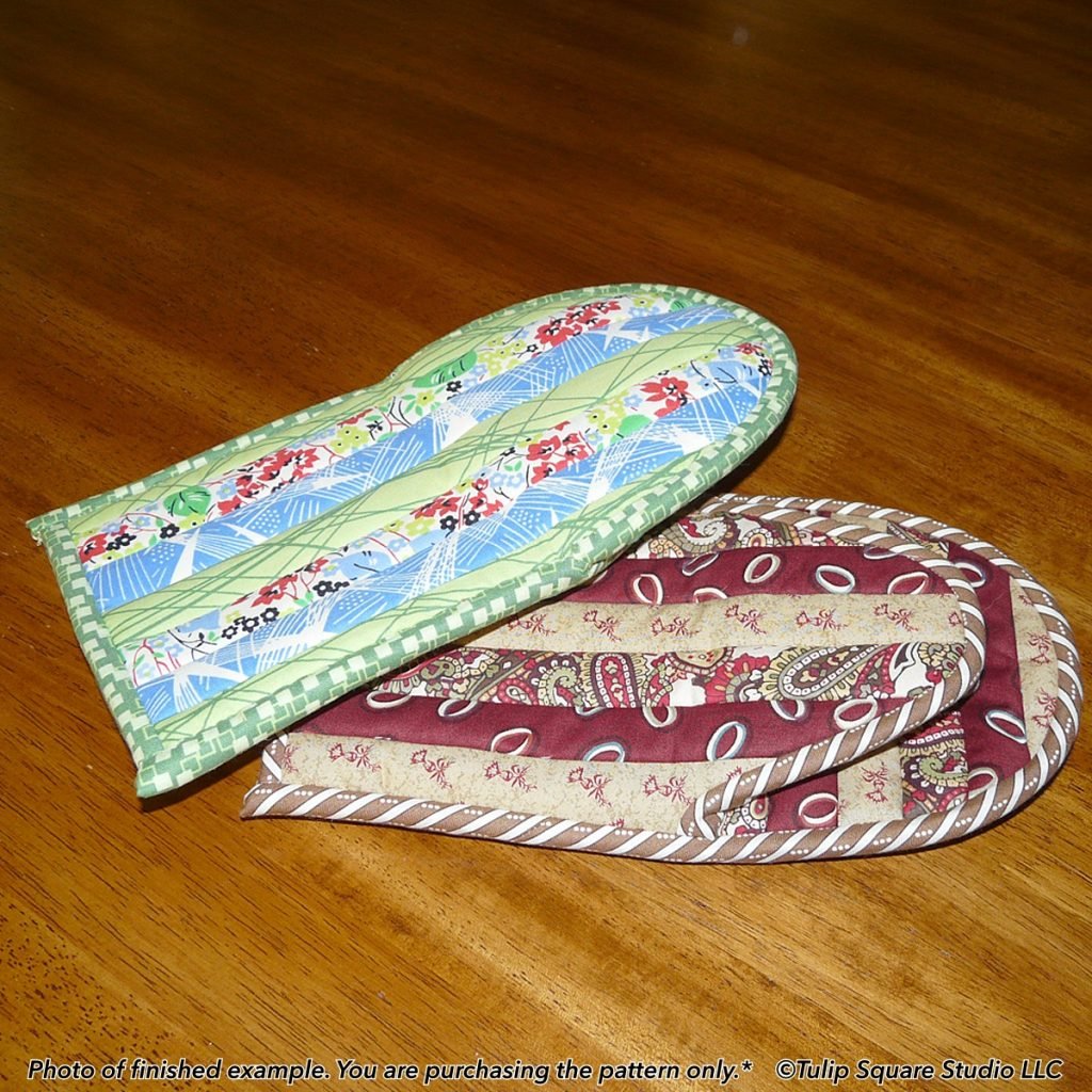Quilt As You Go Oven Mitts Quilted Kitchen Pattern 506 Tulip Square