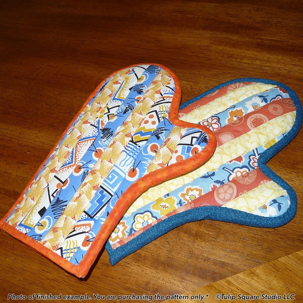 Quilt As You Go Oven Mitts Quilted Kitchen Pattern 506 Tulip Square