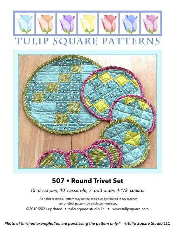Round Trivet Set Quilted Kitchen Pattern-tulip-square-quilt-patterns
