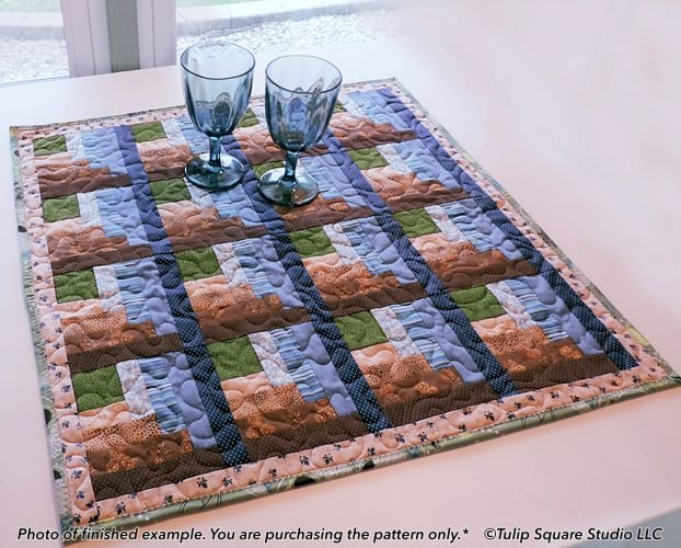 Log Cabin Corners Quilted Table Topper Pattern #537 - Tulip Square ...