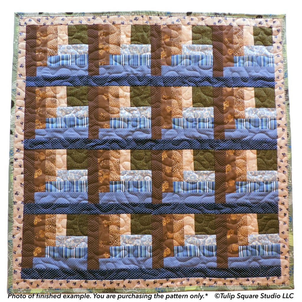 Log Cabin Corners Quilted Table Topper Pattern #537 - Tulip Square ...