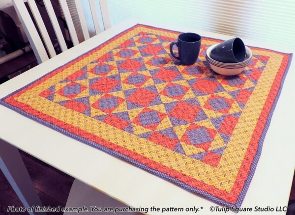 Classic Kitchen table topper-tulip-square-quilt-patterns