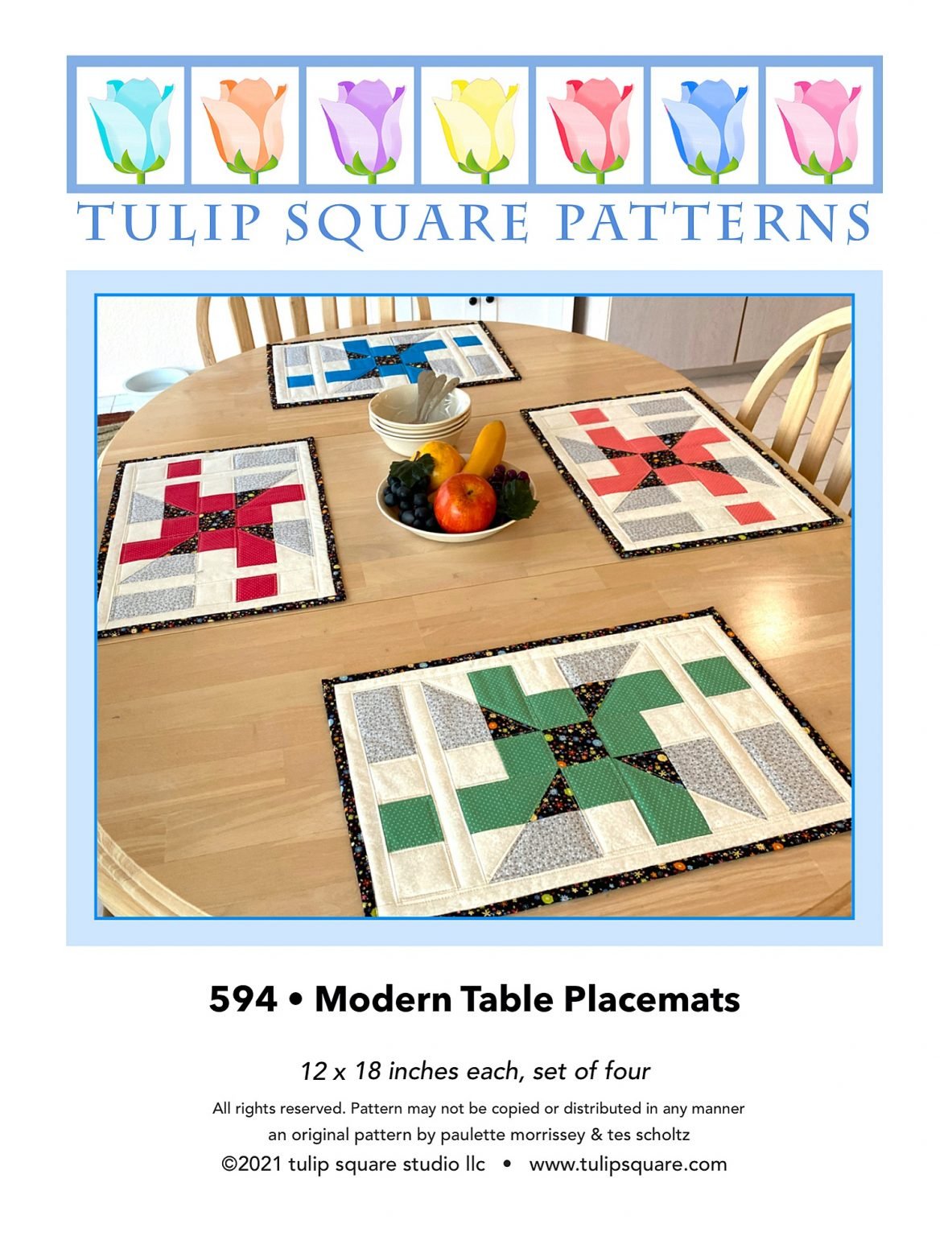 Pattern Bundle Three Stunning Quilted Placemat Patterns Tulip