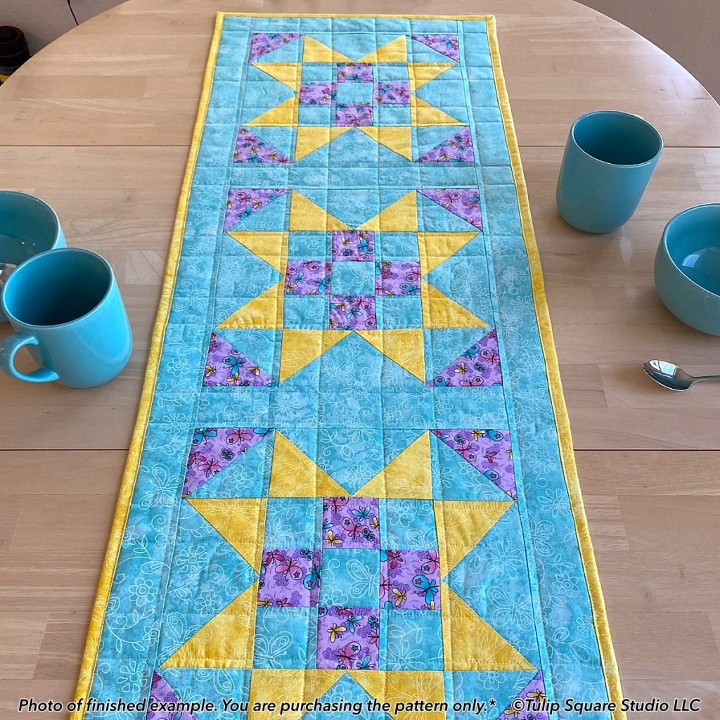 X Marks the Spot Quilted Table Runner Pattern 595 Tulip Square