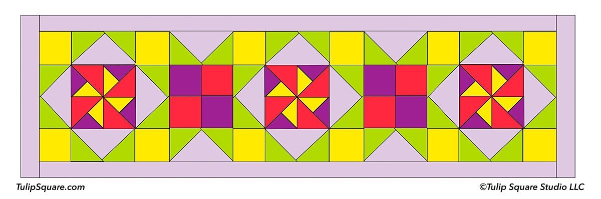 1+ 1 = 3 patterns - Tulip Square ~ Patterns for useful quilted goods