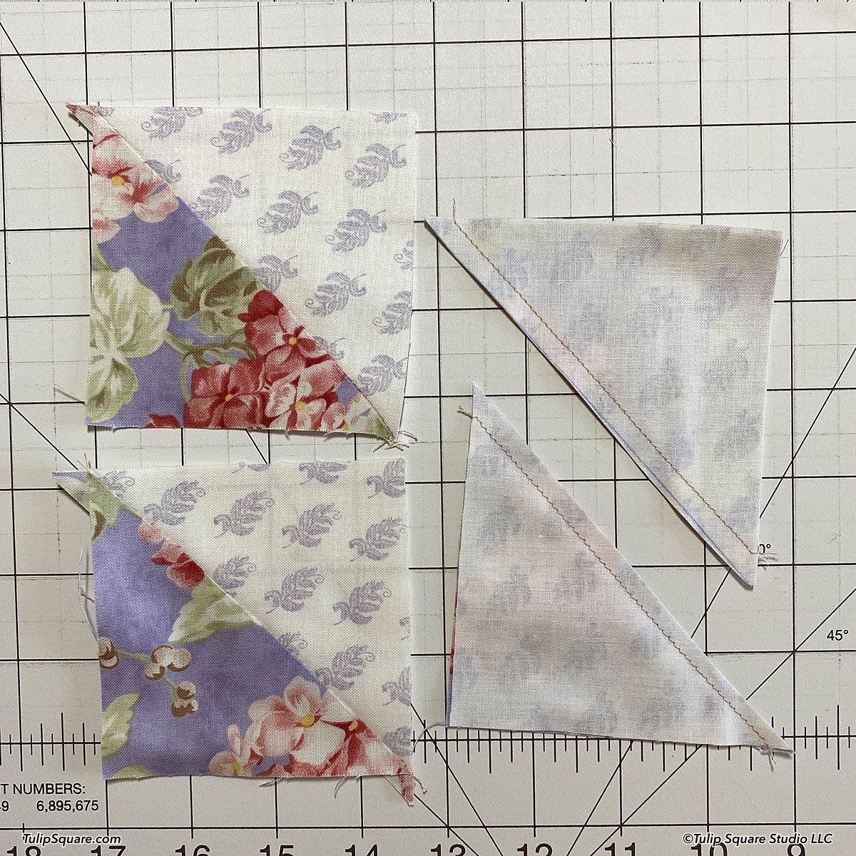How to make disappearing half square triangles quilt blocks - Tulip ...