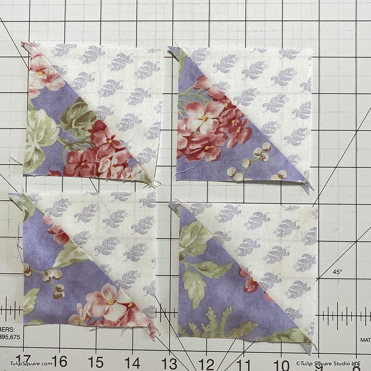 How to make disappearing half square triangles quilt blocks - Tulip ...