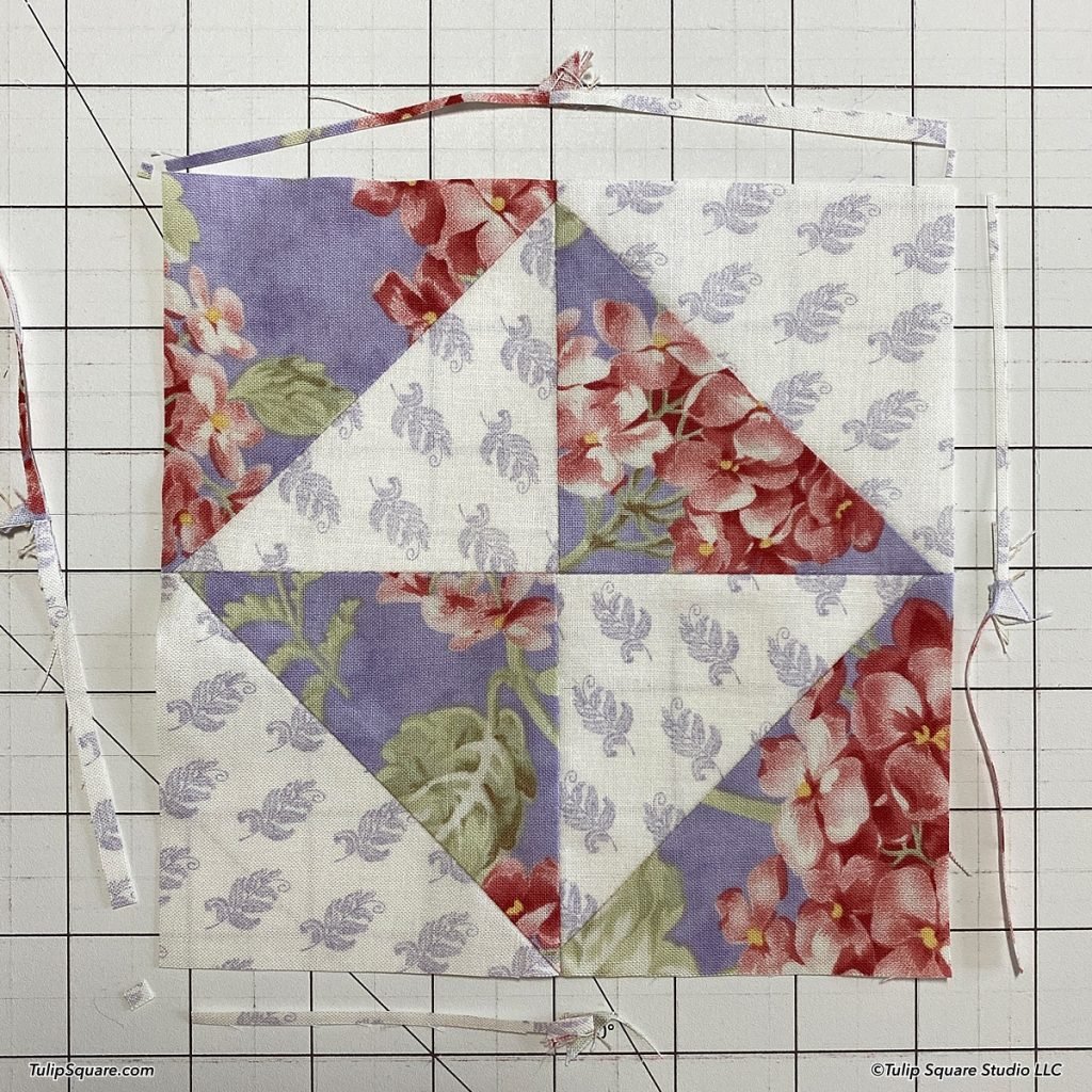 How to make disappearing half square triangles quilt blocks