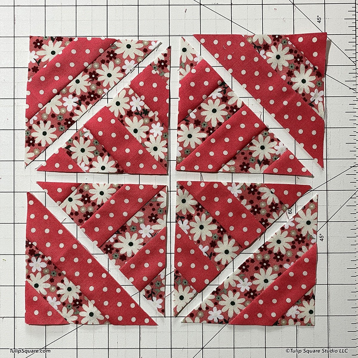How to make disappearing stripes quilt blocks - Tulip Square ~ Patterns ...