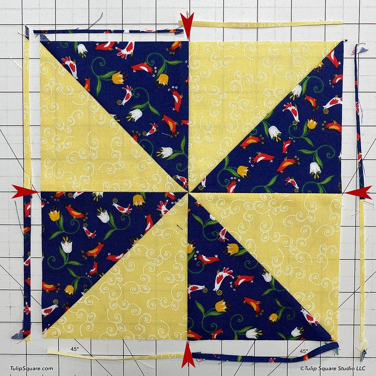 How to make disappearing windmills quilt blocks - Tulip Square ...