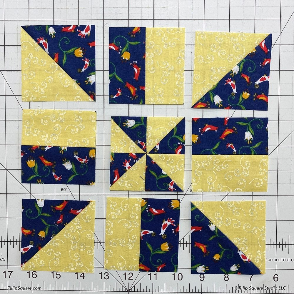 How to make disappearing windmills quilt blocks - Tulip Square ...