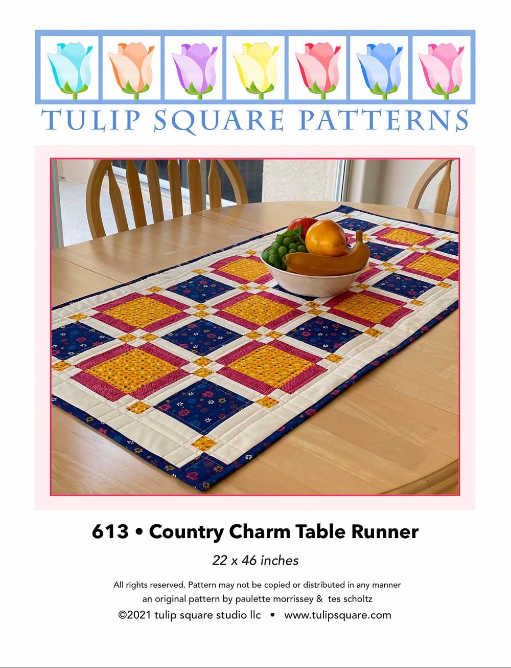 Pattern Bundle - Two Quilted Table Topper Patterns - Tulip Square ...