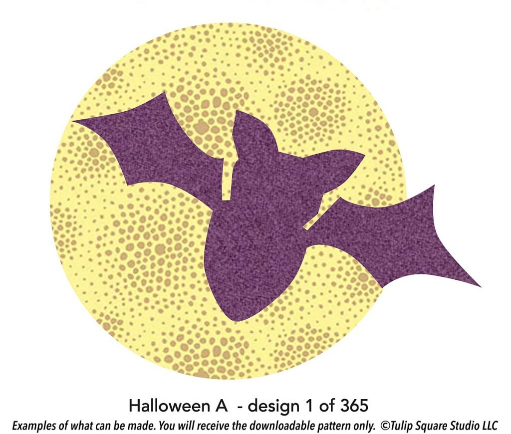 Halloween bat free appliqué pattern