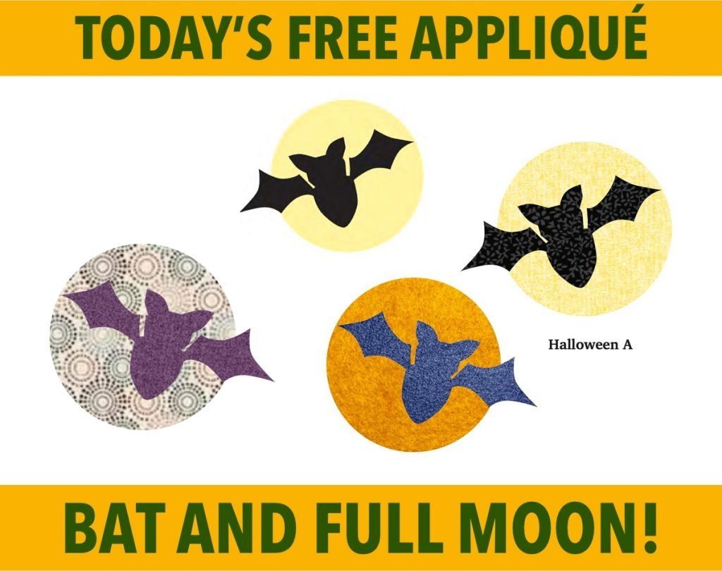 Halloween bat appliqué pattern for free