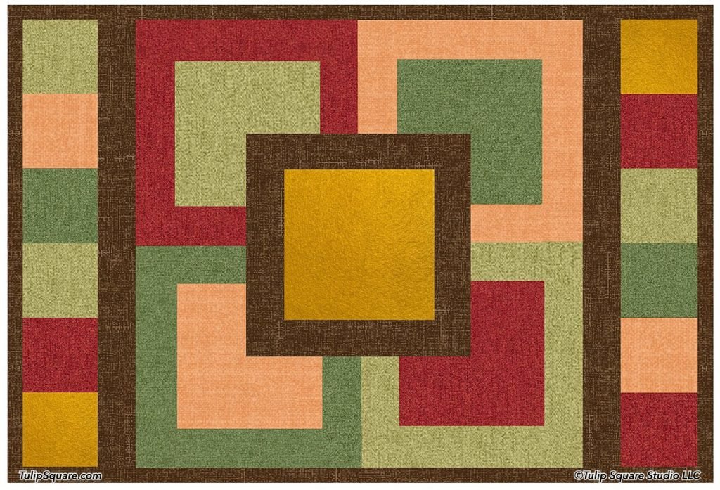 STACKED SQUARES AUTUMN QUILTED PLACEMAT PATTERN 