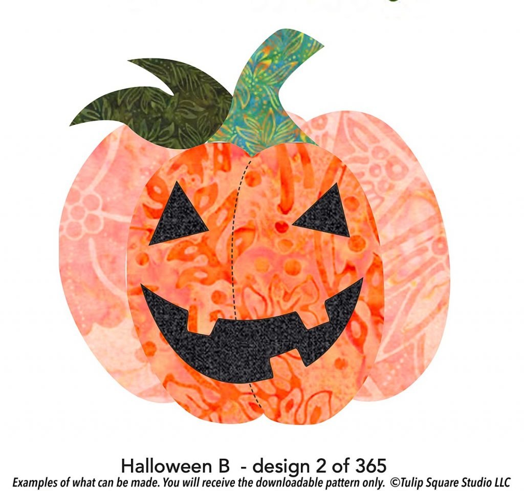 Free halloween jack-o-lantern appliqué pattern