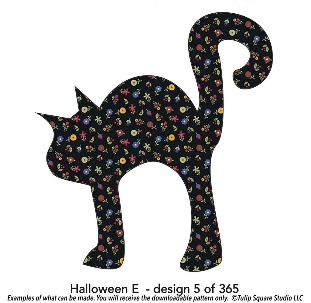 Free Halloween Appliqué Design - Black Cat