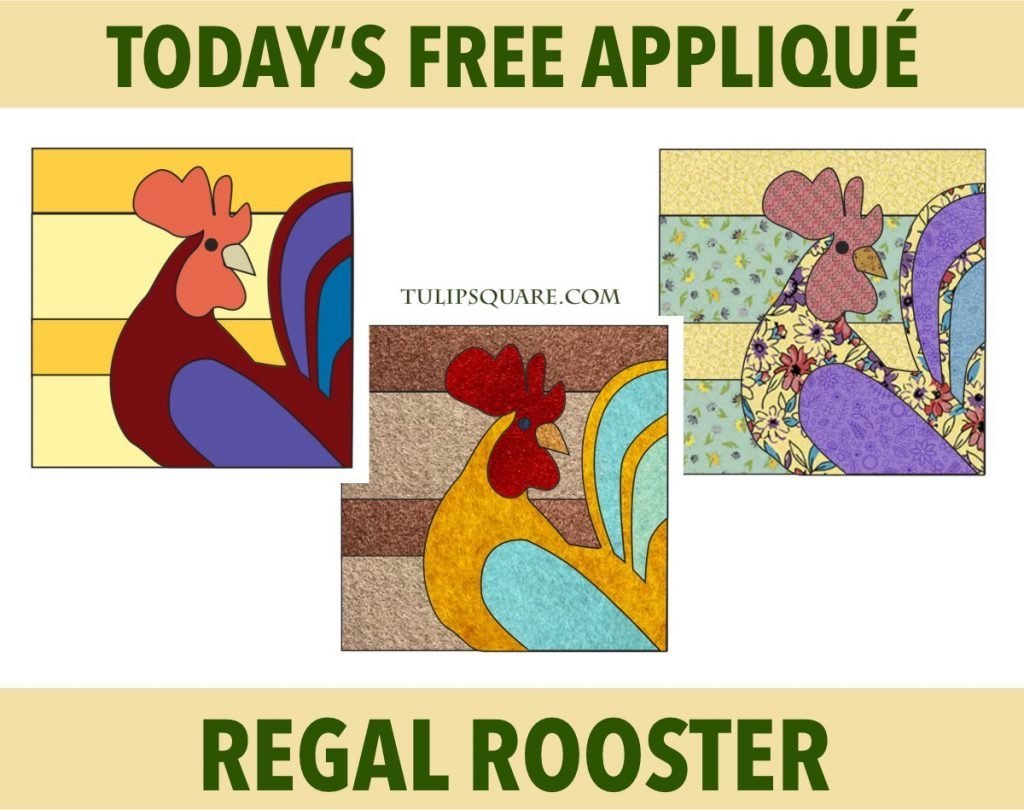 Free Appliqué Regal Rooster Pattern