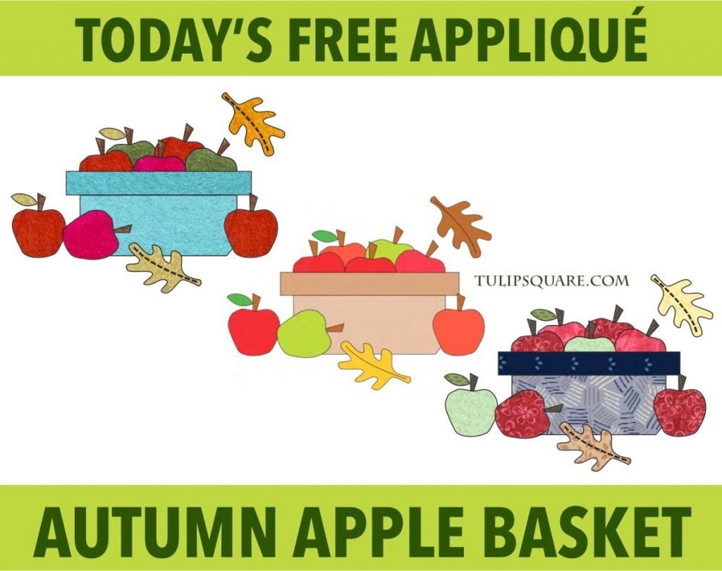 Autumn Apple Basket Free Appliqué Pattern