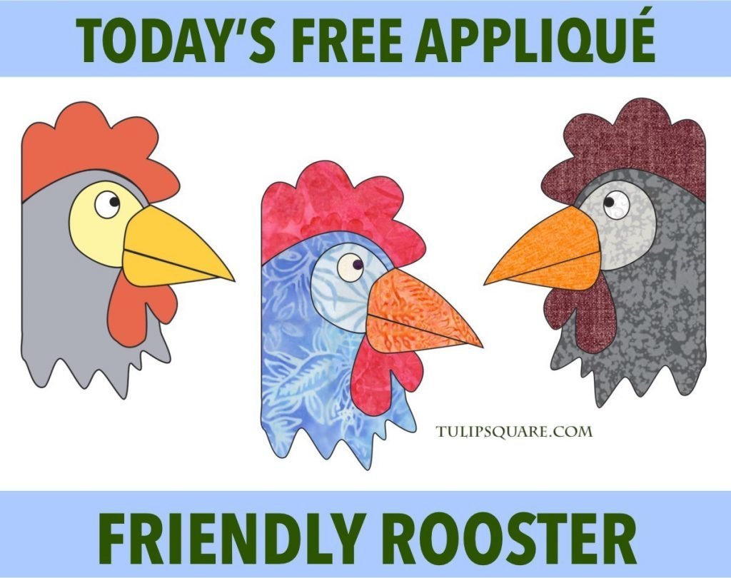 Free Chicken Appliqué Pattern - Friendly Rooster
