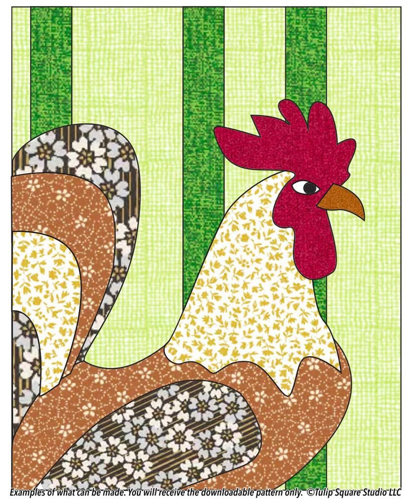 Big Boss Rooster Appliqué Pattern - TulipSquare.com