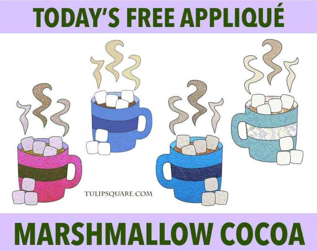 Free Winter Appliqué Pattern - Marshmallow Cocoa