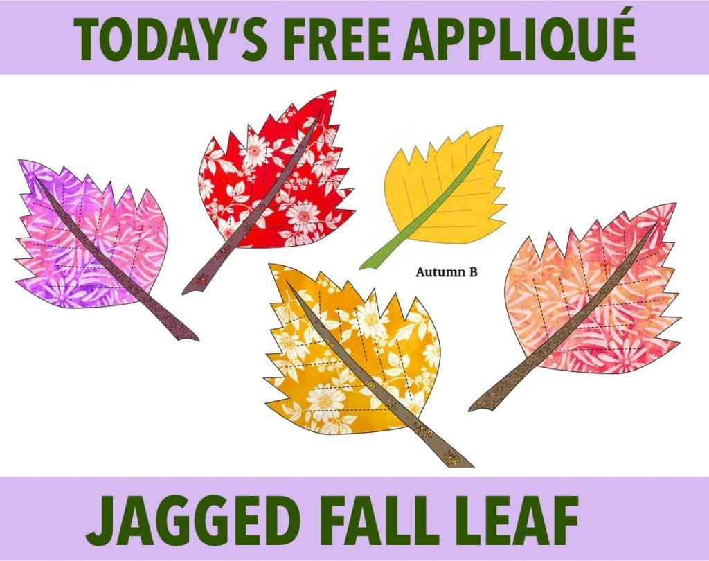 Free Jagged Fall Leaf Appliqué Pattern