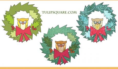Free Christmas Appliqué Pattern - Owl in a Wreath