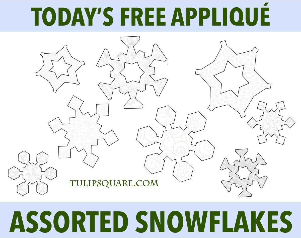 Winter Snowflakes Free Appliqué Pattern - TulipSquare.com