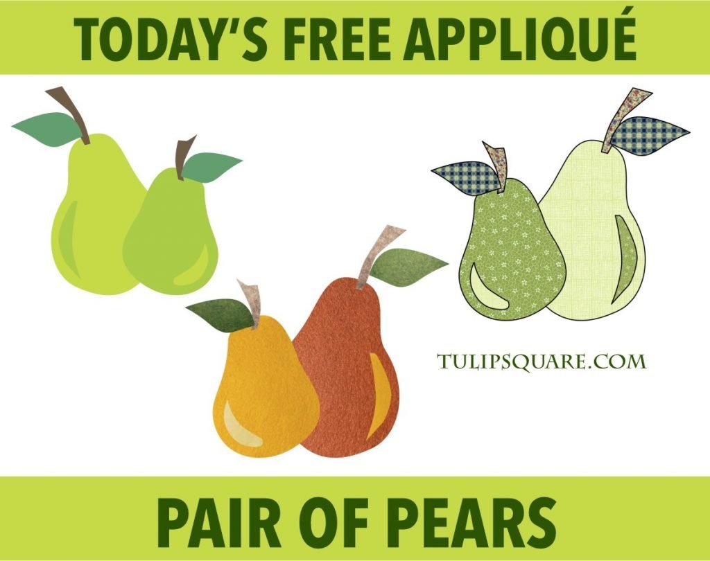 Free Fruit Appliqué Pattern - a Pair of Pears