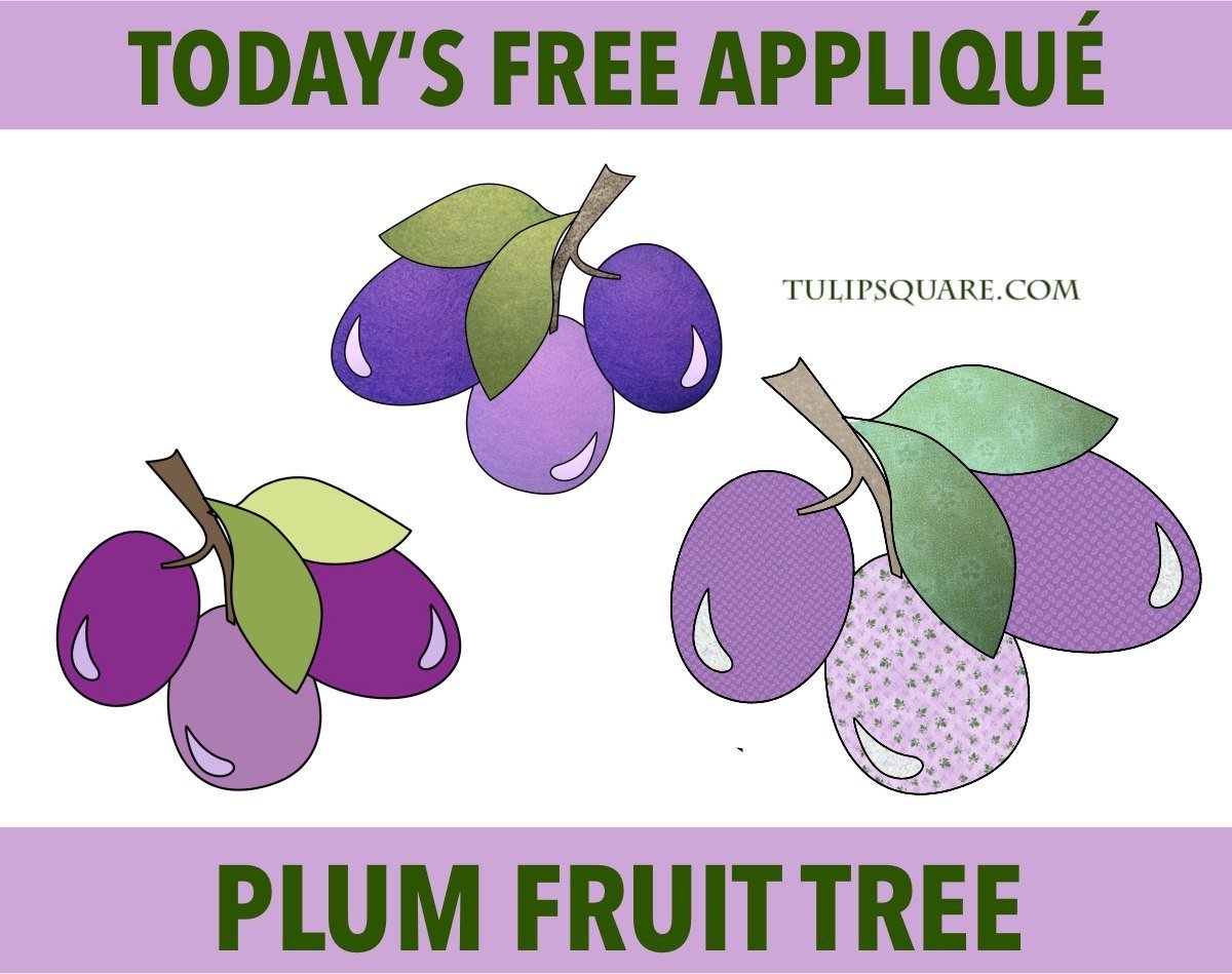 Free Plums Fruit Appliqué Pattern - TulipSquare.com
