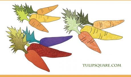 Free Vegetable Appliqué Pattern - Trio of Carrots