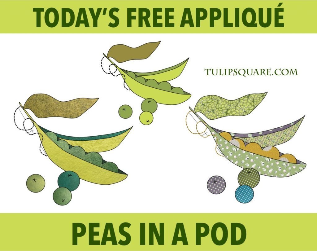 Free Vegetable Appliqué Pattern - Peas in a Pod