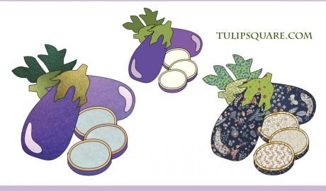 Free Vegetable Appliqué Pattern - Aubergine Eggplant