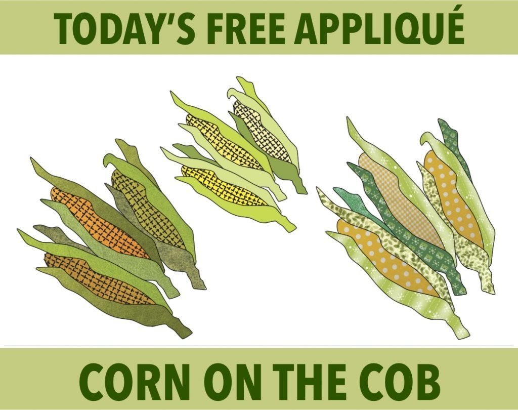 Free Corn on the Cob Vegetable Appliqué Pattern 