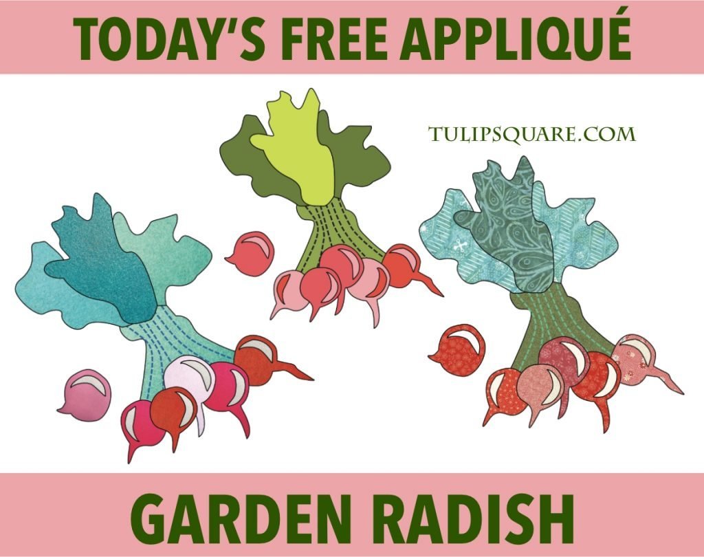 Free Garden Radish Vegetable Appliqué Pattern