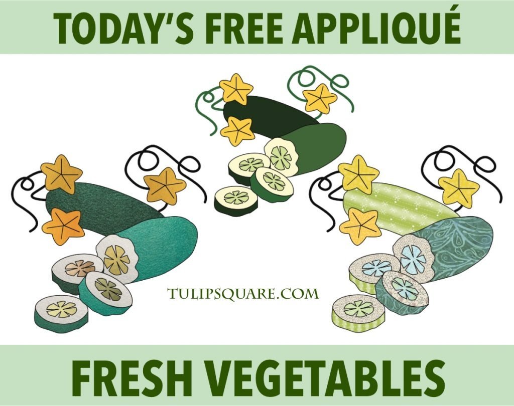 Free Vegetable Appliqué Pattern - Cucumber or Zucchini?