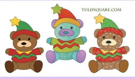 Free Christmas Appliqué Pattern - Festive Teddy Bear