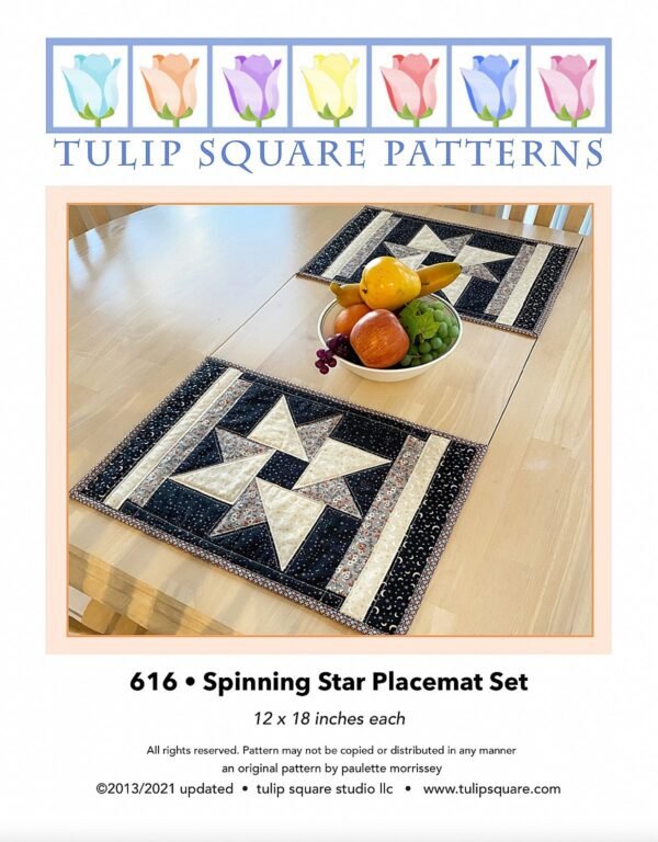 Spinning Star Quilted Placemats Pattern