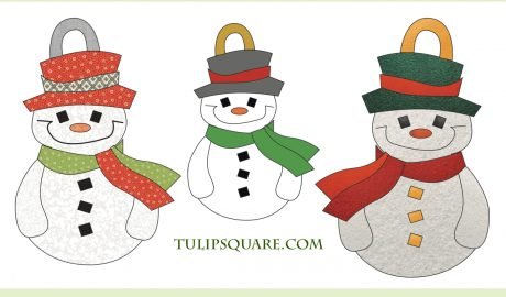 Free Christmas Appliqué Pattern - Snowman Ornament