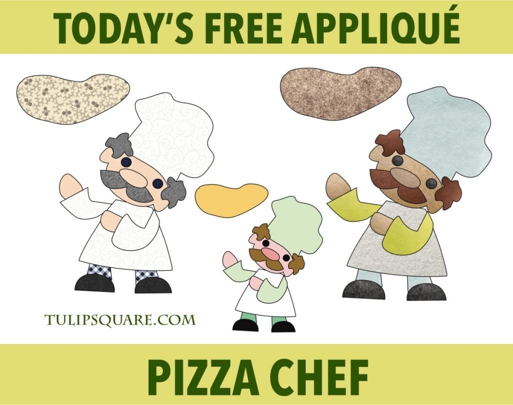 Free Appliqué Pattern for Kitchens - Pizza Chef