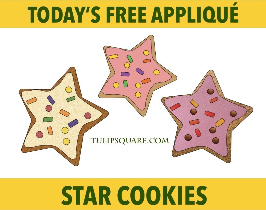Free Appliqué Pattern - Star Christmas Cookies