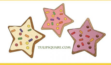 Free Appliqué Pattern - Star Christmas Cookies