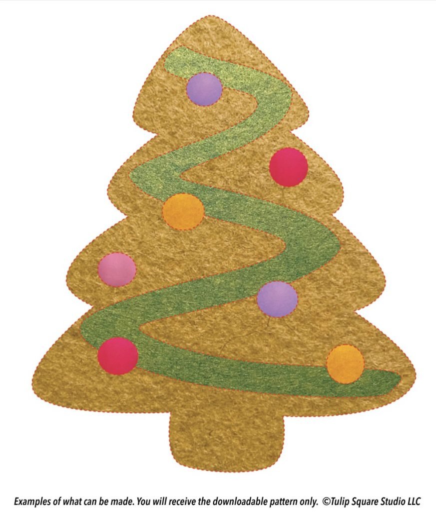 Christmas Tree Cookie in felt appliqué
