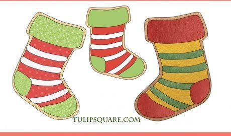 Free Appliqué Pattern - Christmas Stocking Cookie