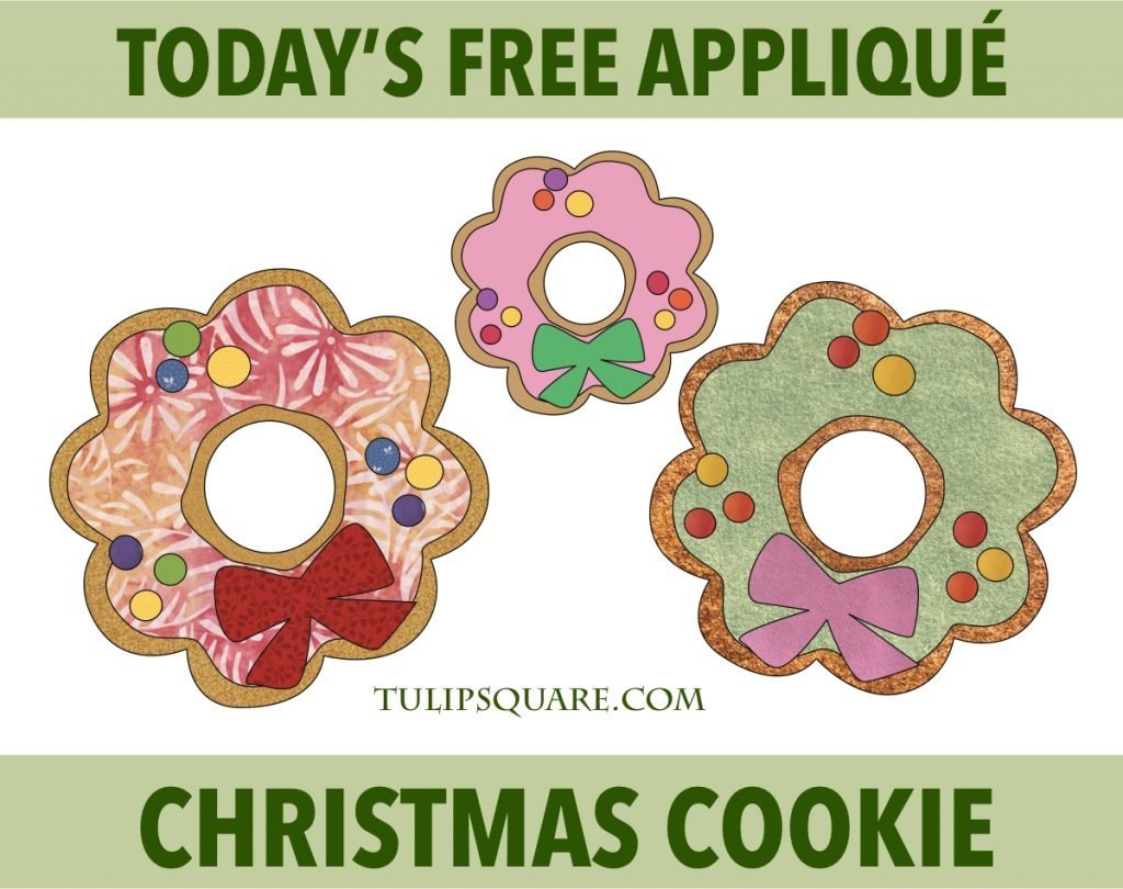 Free Christmas Appliqué Pattern - Wreath Cookie