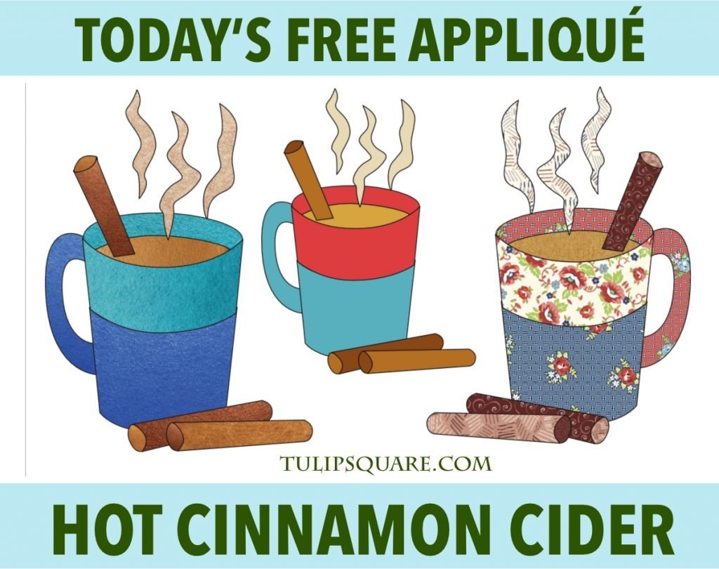 Free Appliqué Pattern - Hot Cup of Cider