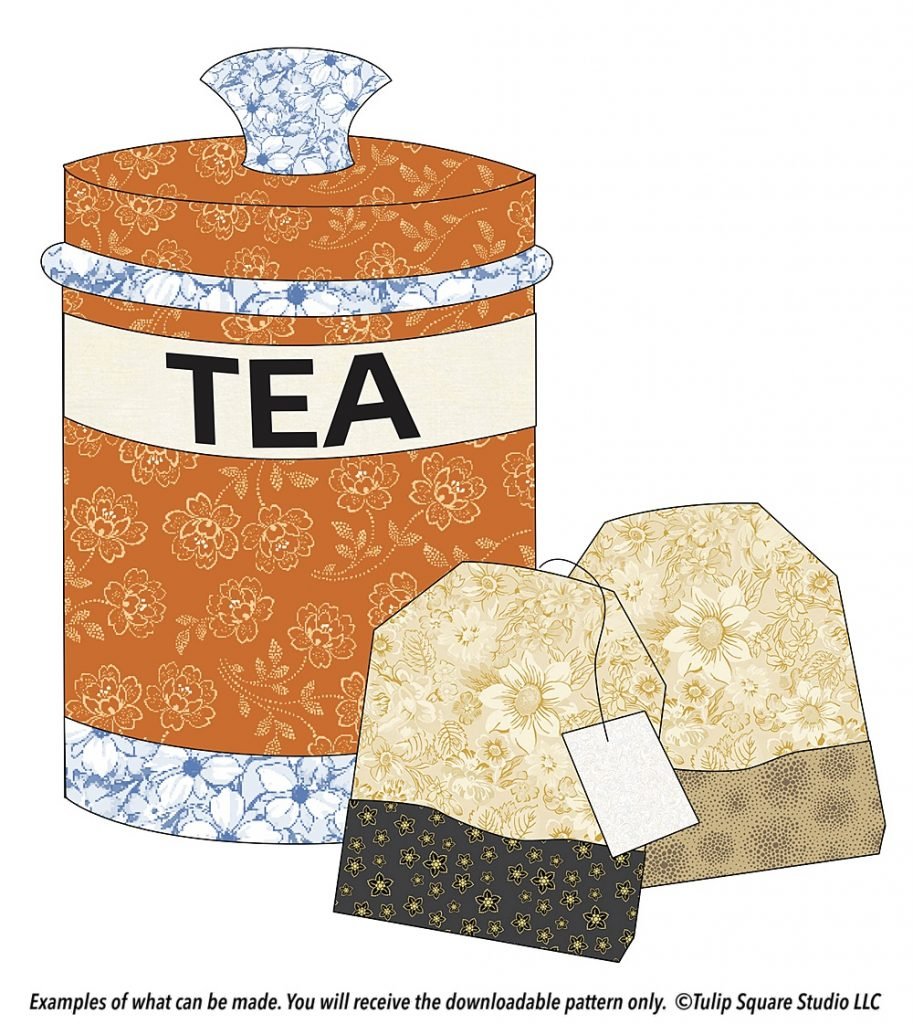 Free Kitchen Appliqué Pattern - Tea Bags and Canister