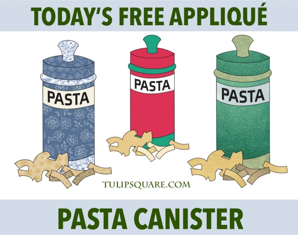 Free Kitchen Appliqué Pattern - Pasta Canister